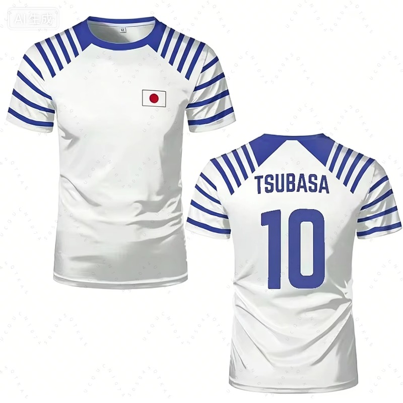 Anime Merchandise Clothes - Koszulka Anime Kapitan Tsubasa 2026 z